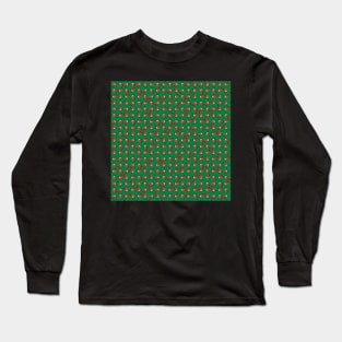 Christmas robins on green Long Sleeve T-Shirt